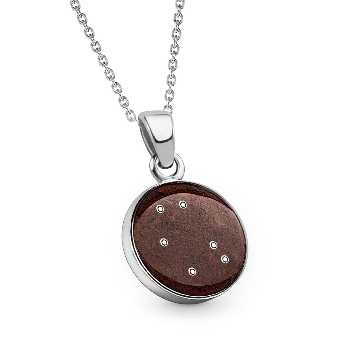 🦚 Kette Sternzeichen Zwillinge – Meteorite Stern Taler 12 mm